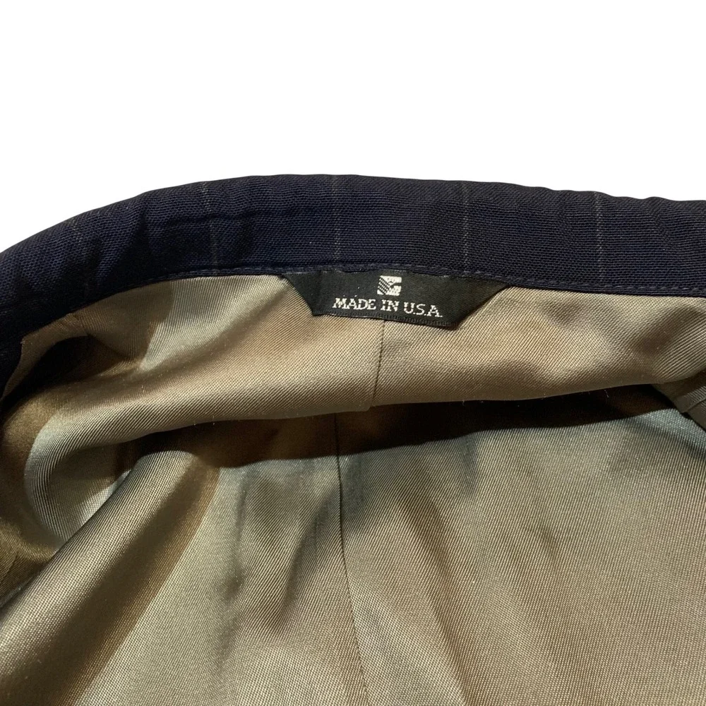 Polo Ralph Lauren University Club Mens Navy Pinstripe‎ Virgin Wool Blazer USA